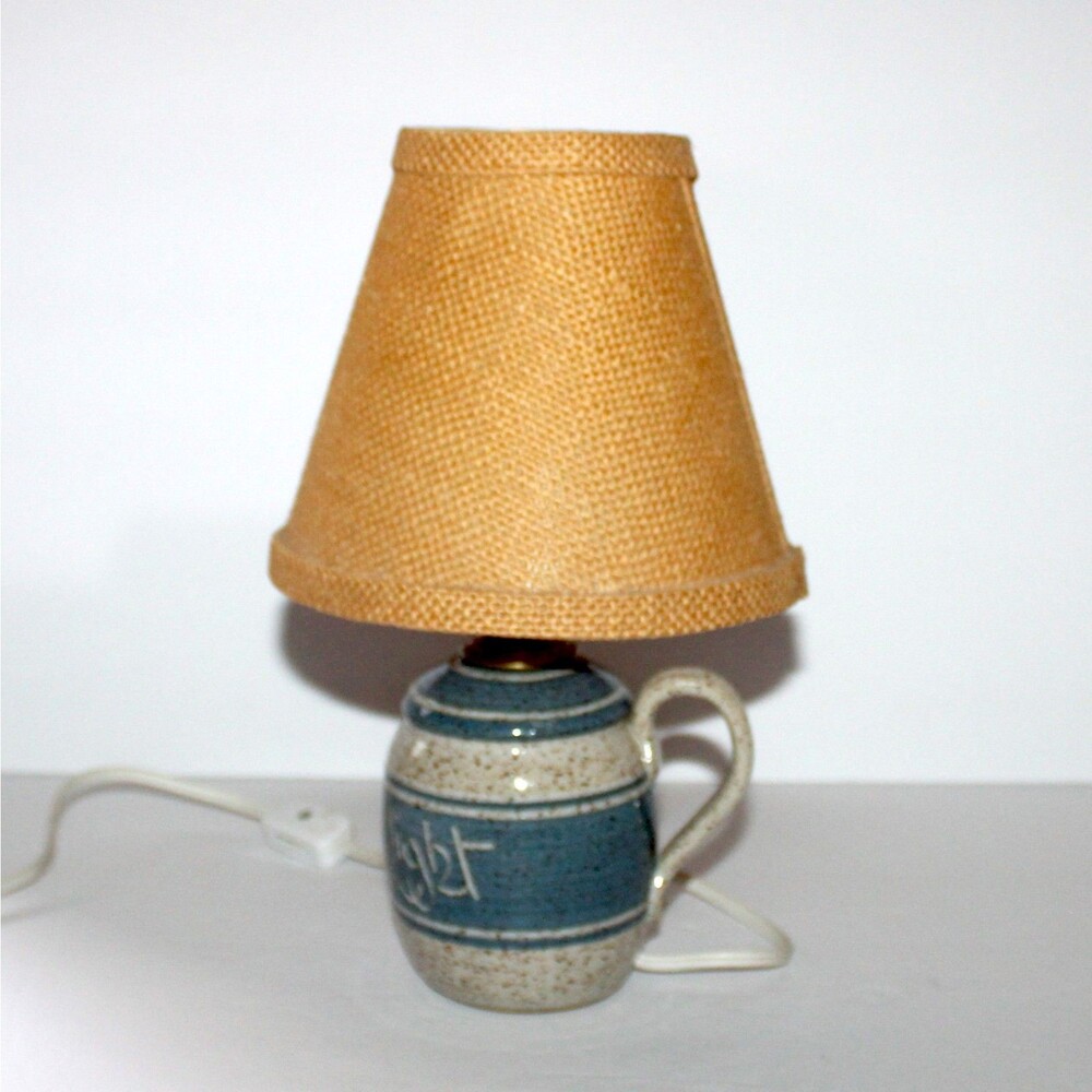 Rusterholtz The Lord Is My Light pottery lamp decor white blue country farmhouse - Picture 4 of 12